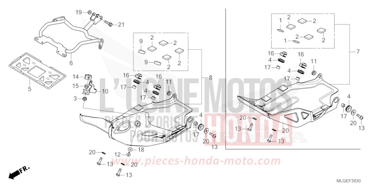 SKID PLATE de Africa Twin DCT GLINT WAVE BLUE METALLIC (B197X) de 2023